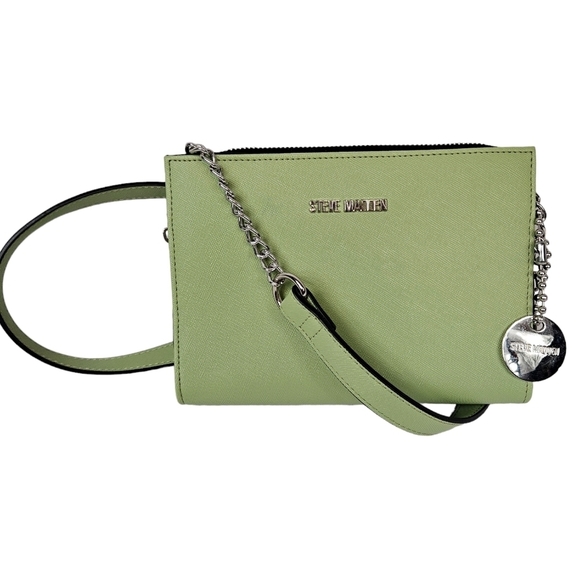 Steve Madden Green Faux Saffiano Leather Small‎ Crossbody Purse - Picture 1 of 10